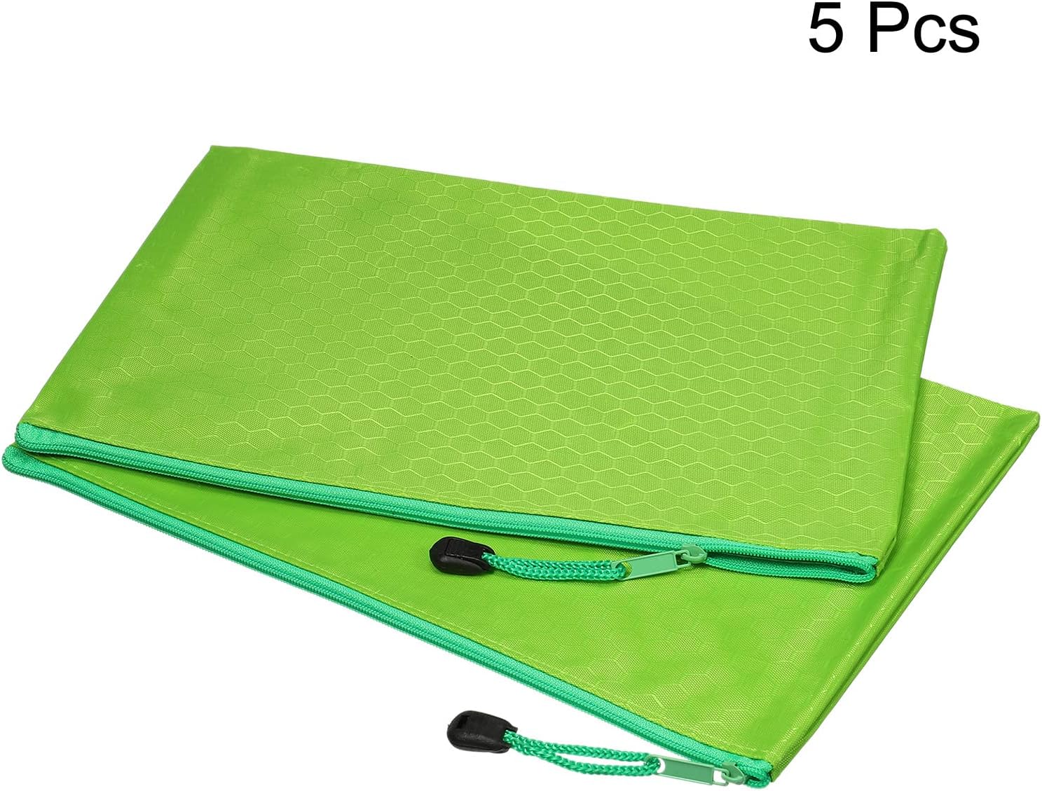PATIKIL Waterproof Zipper File Bags 5 Pack B5 Document Storage Folders Bills Pencil Pouch for Office Travel Green - Image 3