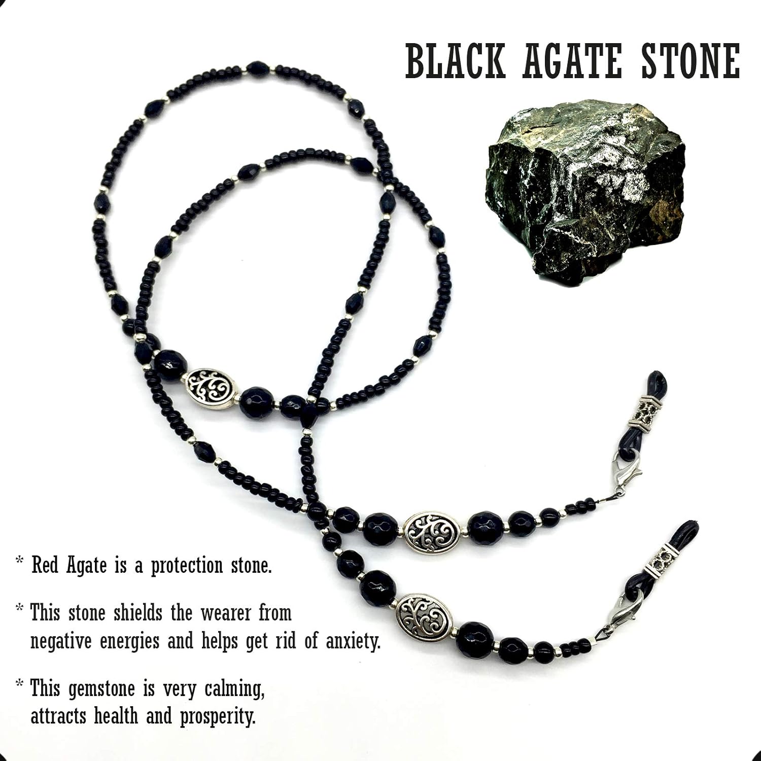 HANDMADE Eyeglass Chains Eyewear Retainer Beaded Eyeglass Strap Holder Natural Stone Beaded Eyewear Retainer