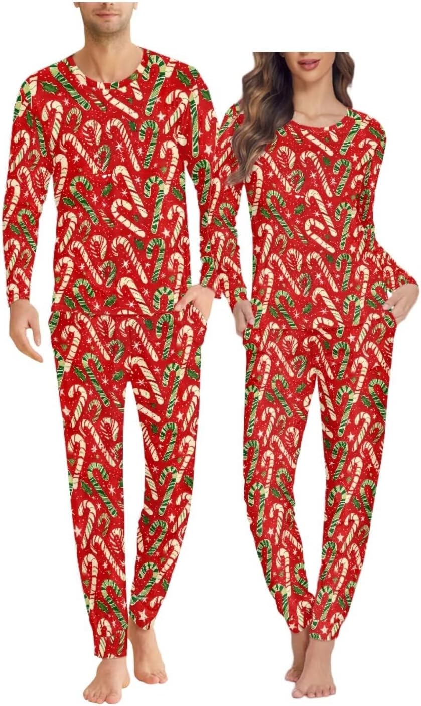 Christmas Pajamas for Couple 3D Print Funny Pattern Lounge Sets For Couple Sleepwear Set 2Pcs Soft and Skin-Friendly