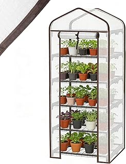 Sekey Mini Tomatengewächshaus 5 Etagen, Foliengewächshaus, Gewächshaus klein Balkon Winterfest - für Indoor & Outdoor Tomatenhaus mit herausnehmbaren Ebenen für Flexible Pflanzhöhe