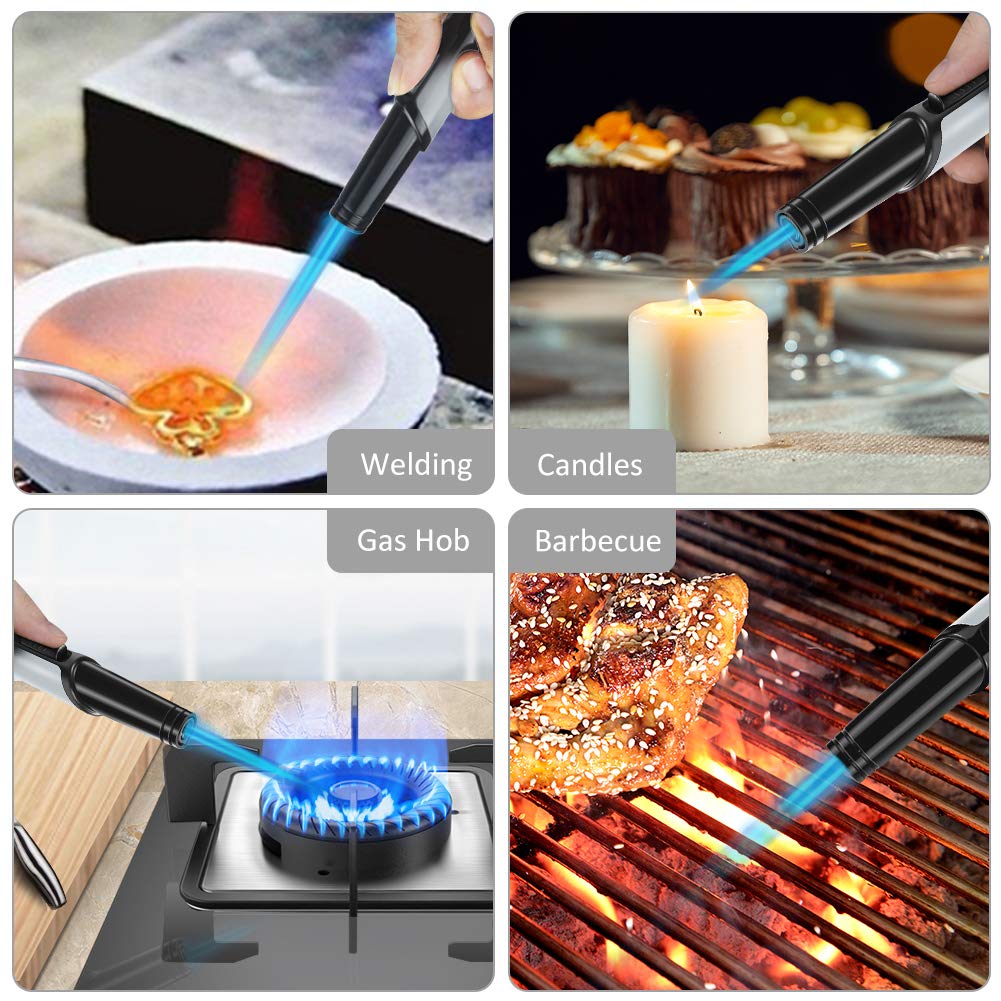 TOPKAY Jet Lighter, Candle Lighter, Windproof Torch Flame Lighter, Butane Refillable Gas Lighter