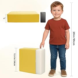 Eiury Toddler Booster Seat Dining Table Kitchen Chair, Waterproof Anti-Scratch PU Cushion, Non-Slip Bottom, Adjustable Buckle Straps, Easy Clean Portable Seat Cushion (Yellow)