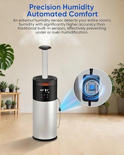Miniatura 7 de Humidificadores para dormitorio, humidificador de 16 litros para habitación grande de 1500 pies cuadrados, humidificador ultrasónico de niebla fría