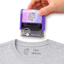 Personalised Kids Clothing Name Stamp Unicorn Print - Machine Wash Friendly Textile Stamp for School Uniforms