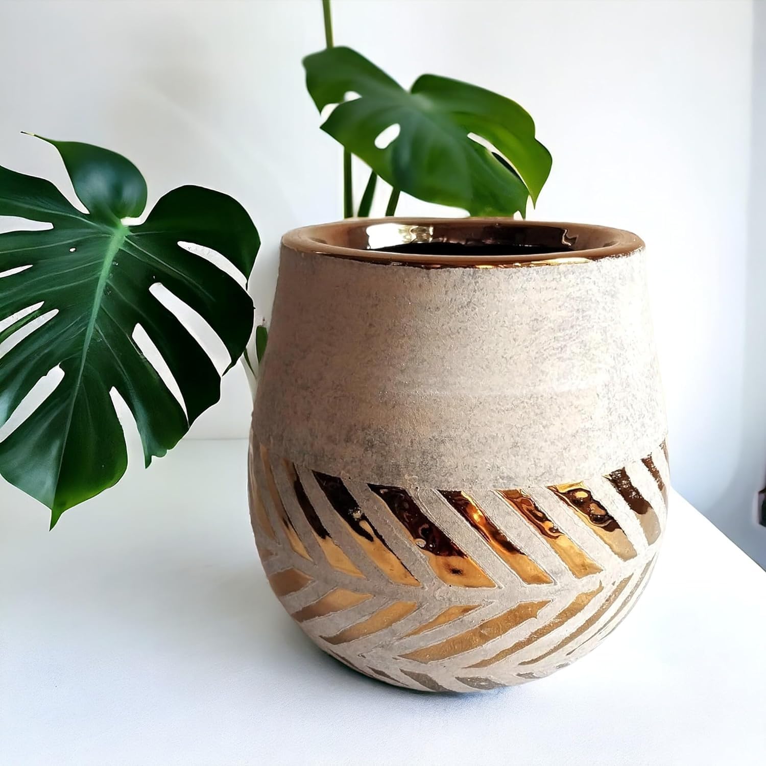 Fox & Fern Ceramic Flower Pot - 5 Inch -2