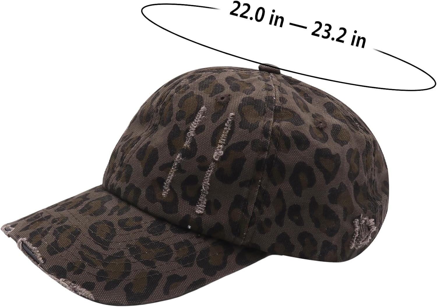 Leopard Print Baseball Cap for Women Vintage Washed Distressed Adjustable Trucker Hat - Image 7