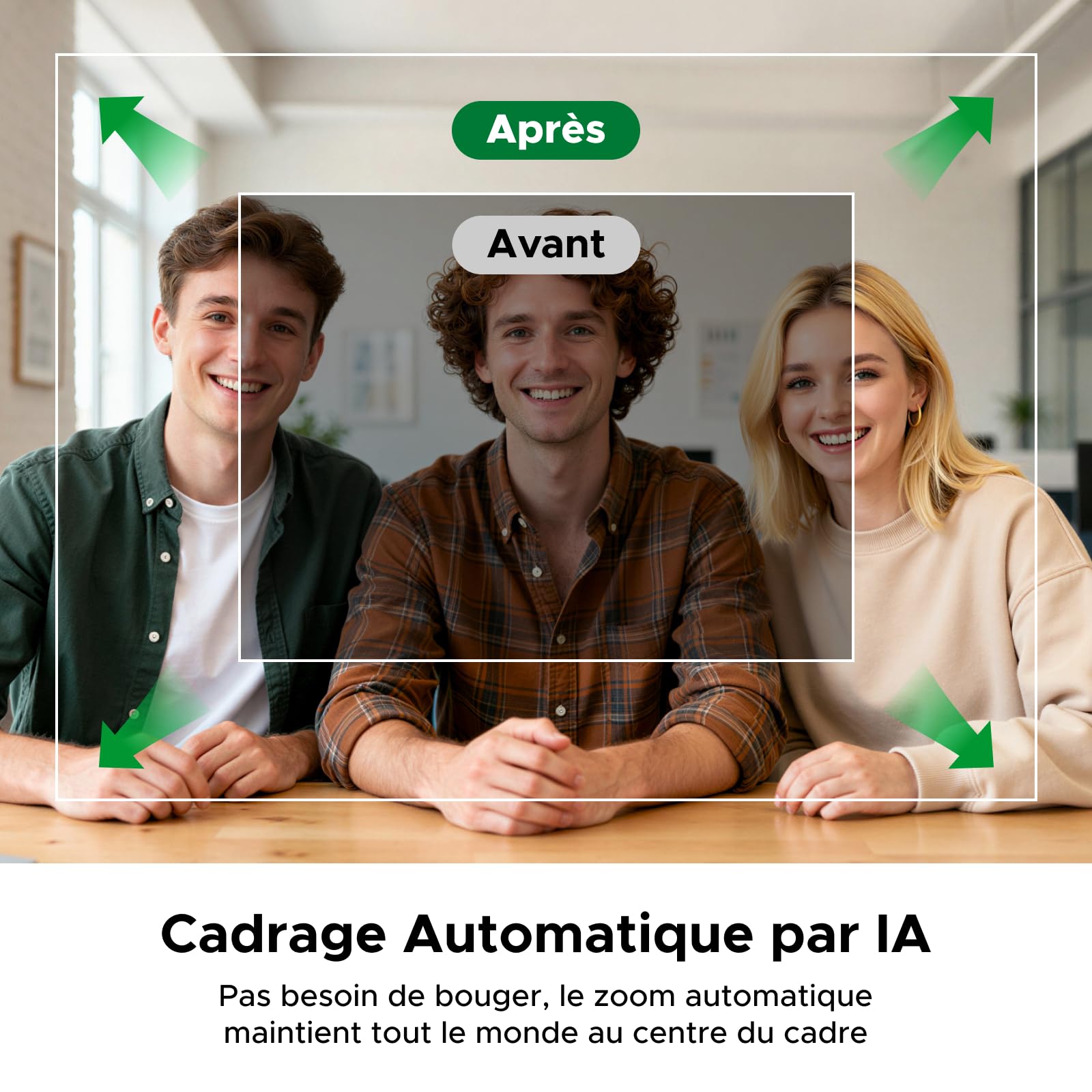 UGREEN FineCam Pro 4K Webcam 30FPS PC Capteur 1/2" AI Contrôle Gestuel | 7 Filtres 2 Micros AI Antibruit Correction Lumière PDAF Autofocus pour Windows MacOS Linux Streaming Teams Youtube Skype