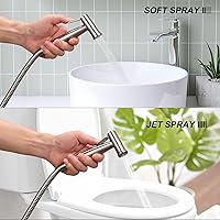 Vista 3 de Aerosol multifuncional para bidé de mano, ducha de pañales de baño, manguera y accesorios, rociador de inodoro de mano con doble función