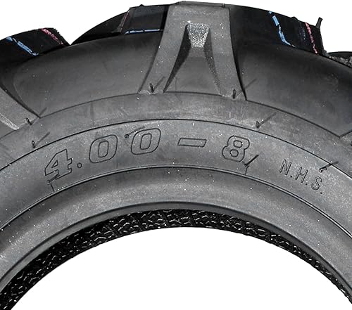 Miniatura 8 de 2 neumáticos para cortacésped y jardín, 4.00 x 8, para carrito de golf, tractor, sin cámara, rango de carga B