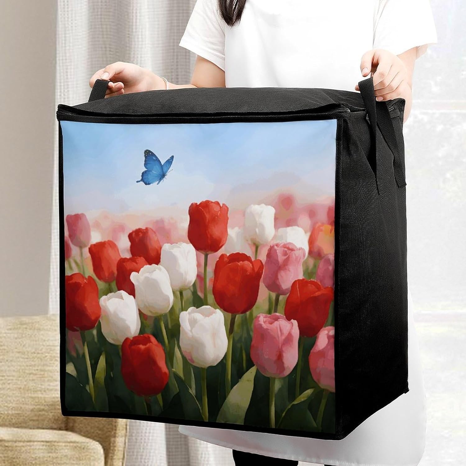 70L Large Comforter Blanket Storage Bag Foldable Closet Organizer image 5