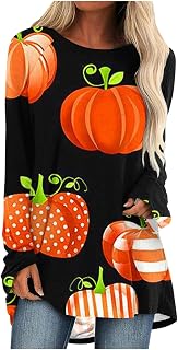 Beessbest Y2K Tunic for Halloween Women Plus Size Basic Jumper Blouse Fashion Running Sweatshirt Daily Loungewear Fall Outfit