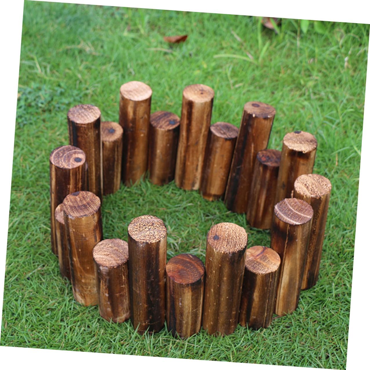 POPETPOP Wood Garden Fence Decorative Outdoor Flowerbed Border with Sturdy Wood Edging Panels for Lawn Landscaping and Partition