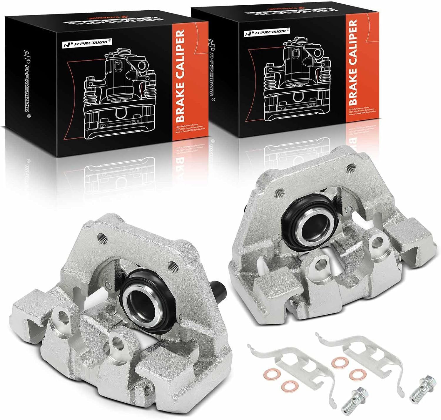 A-Premium Disc Brake Caliper Assembly with Bracket Compatible with BMW 550i GT, 550i GT xDrive, 750i, 750i xDrive, 750Li, 750Li xDrive, 760Li, Alpina B7, Alpina B7 xDrive, Alpina B7L - Rear Side