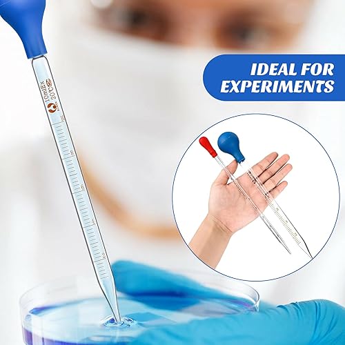 Miniatura 3 de Frienda 16 pipetas de vidrio graduadas para líquido y pipetas líquidas, 2 unidades, 0.3 fl oz, 0.2 fl oz, 0.1 fl oz, 0.1 fl oz, 0.0 fl oz, 0.0 fl