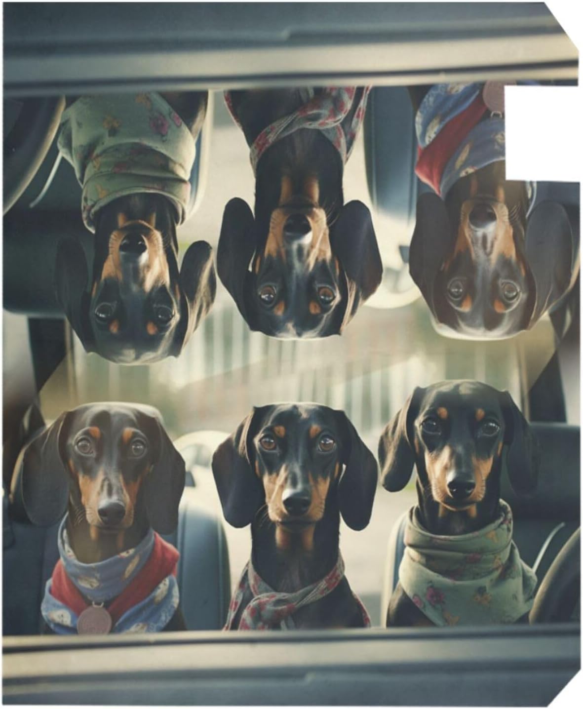 Funny Dachshunds Dogs Driving Mailbox Covers Magnetic Garden Yard Home Decor Standard Size 21" x 18" image 3