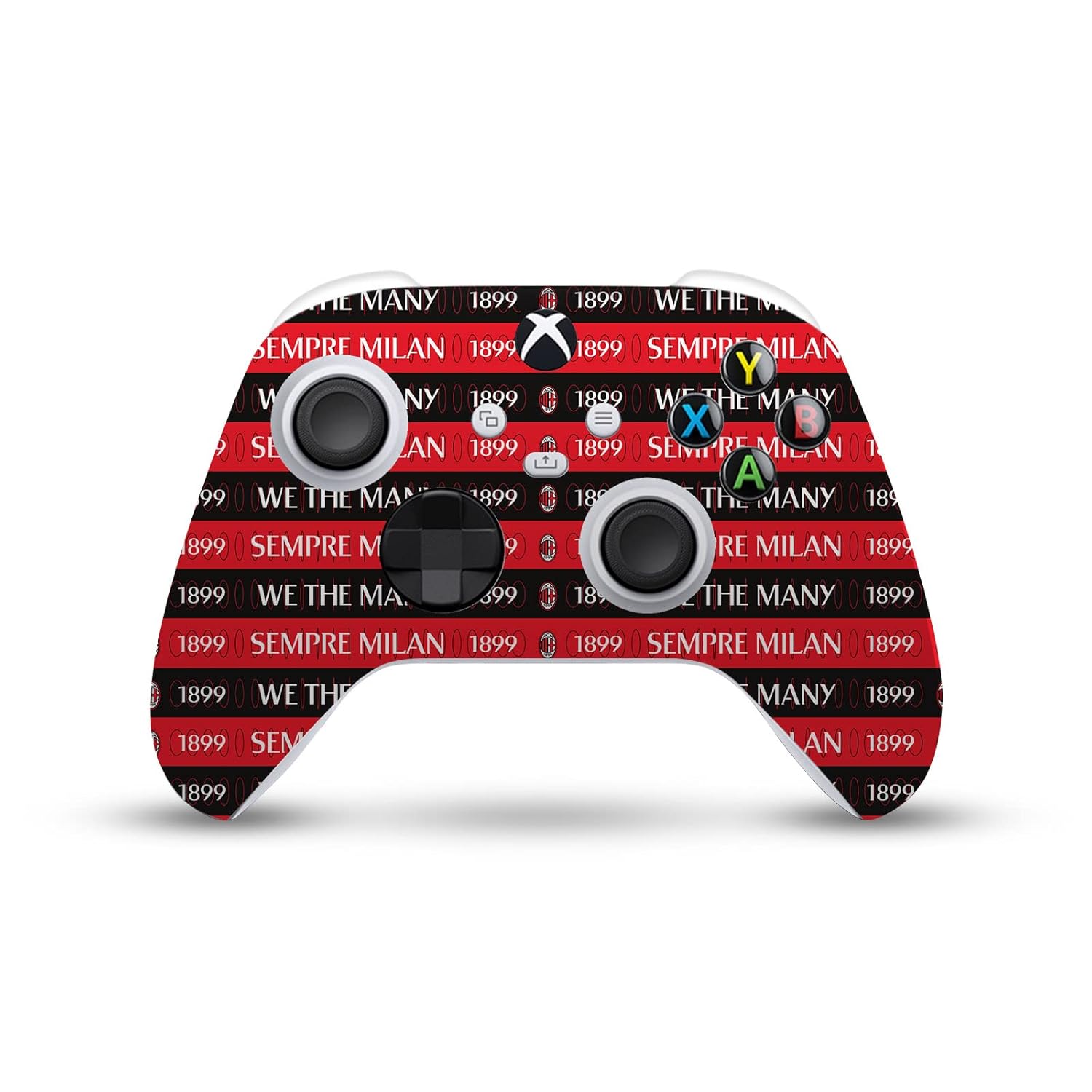 Head Case Designs Officially Licensed AC Milan Milan 1899 Art Game Console Wrap and Game Controller Skin Bundle Compatible With Xbox Series S Console & Controller Bundle