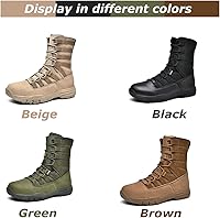 Vista 3 de Kervaky Botas tácticas para hombre, botas militares, botas de combate, botas ligeras, botas de trabajo, botas de senderismo, botas antideslizantes