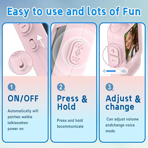 Miniatura 6 de Walkie Talkie de video recargable para niños, videoteléfono, walkie talkie para juegos en interiores y exteriores, campamento, senderismo para niños