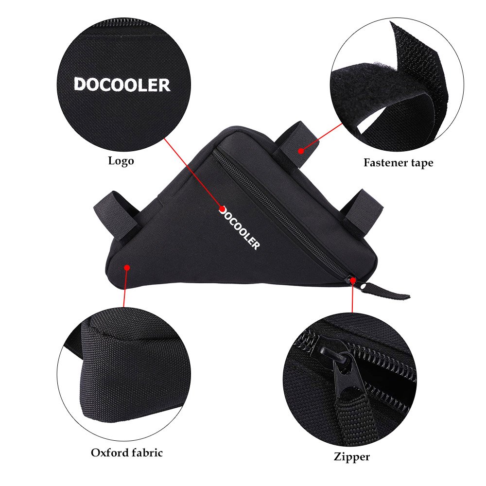 docooler Borsa Bicicletta Triangolo Tessuto di Oxford 18 * 18 * 4cm Borse da Sella per Bicicletta