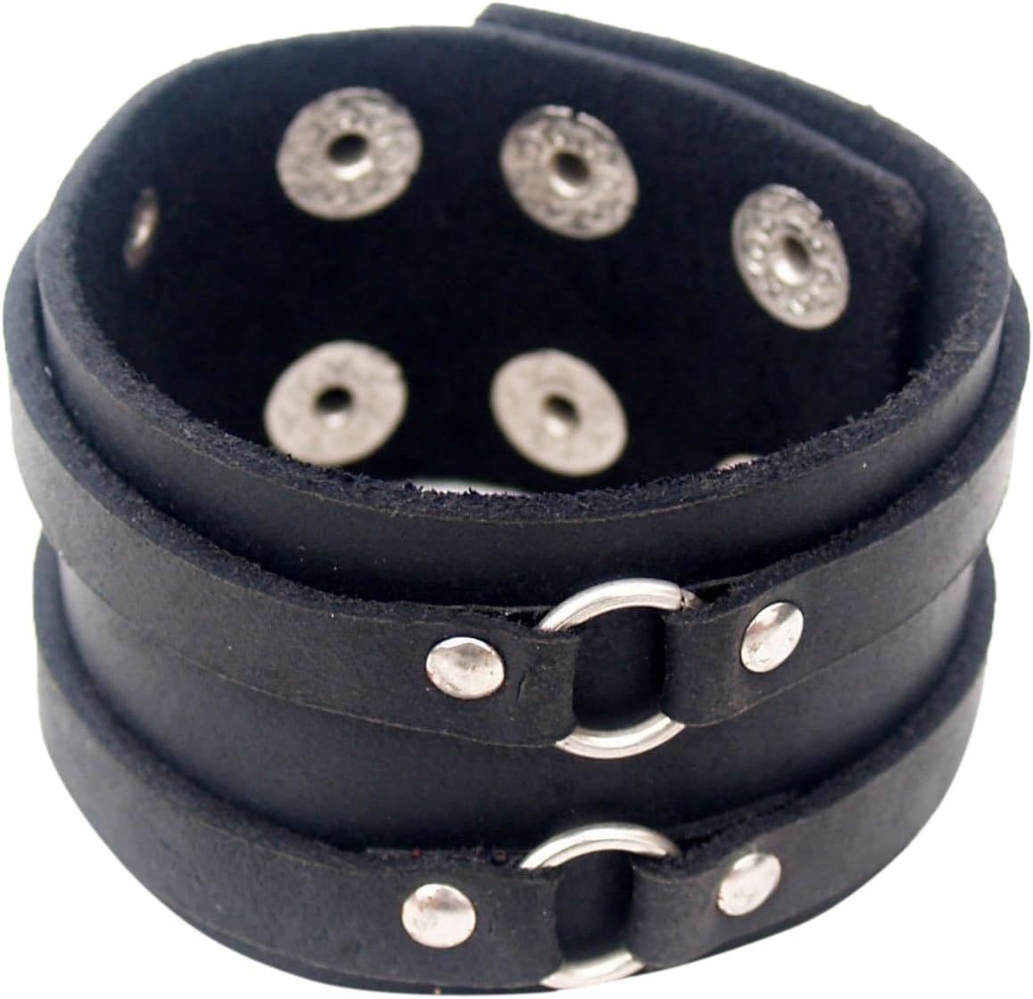 VR Designers Black Leather Wrist Band