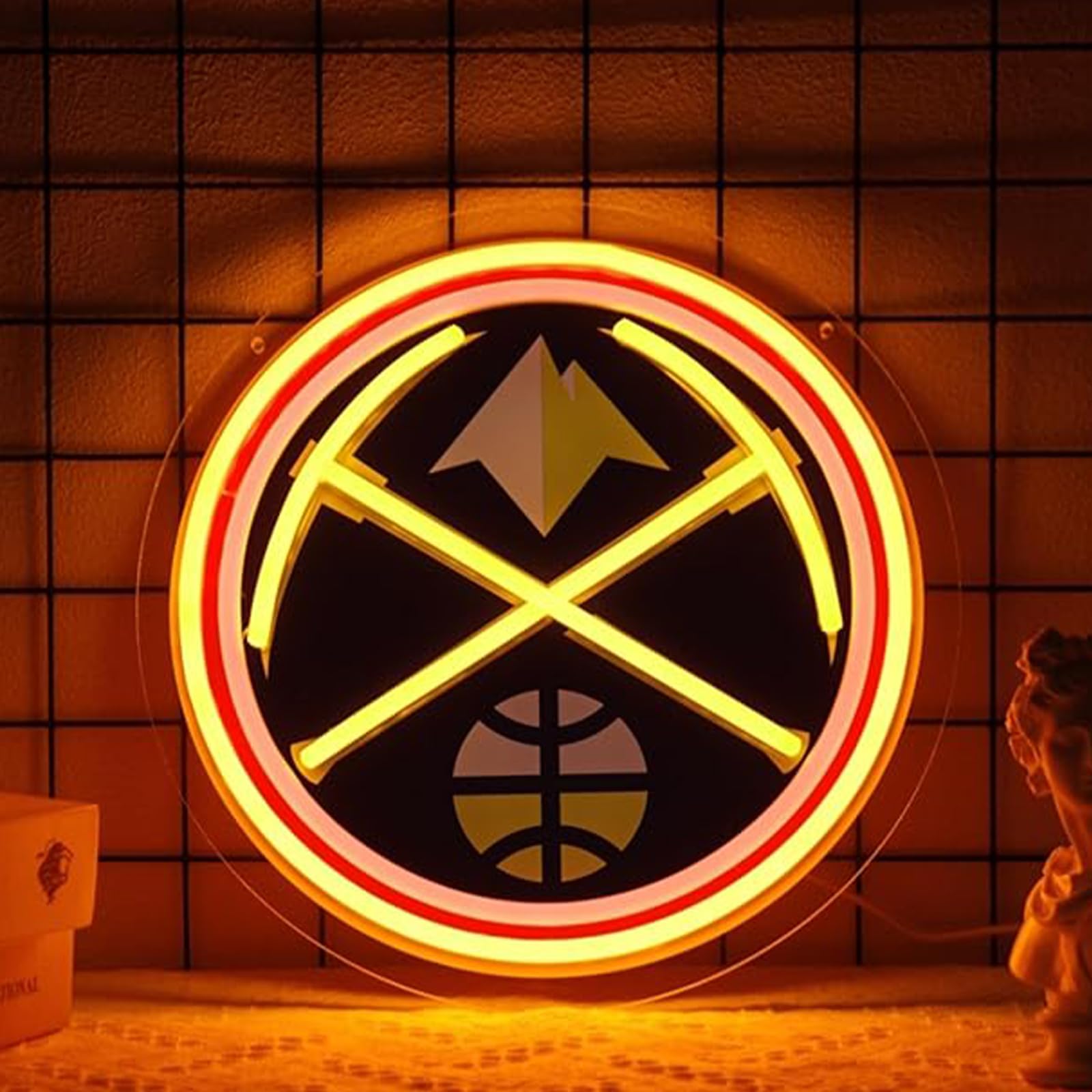 Denver Nuggets Sports & Mining Themed UV Print Neon Sign for Man Cave Bedroom Room Lights Neon Light Up Signs Decorations Birthday Party