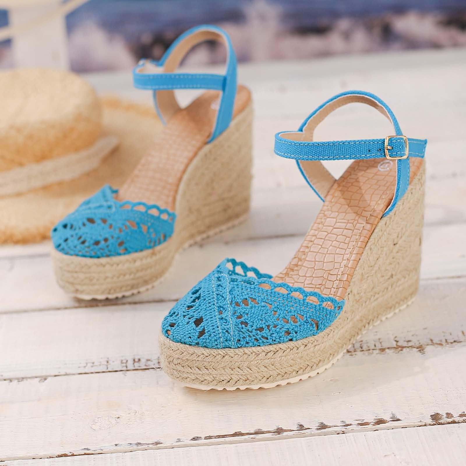 Sandali Zeppa Alta Donna Estivi con fibbia décolleté con plateau boho sabot facili da pulire pantofole comode pantofole moda sabot sposa senza lacci décolleté plateau Adatto per vacanze e spiaggia