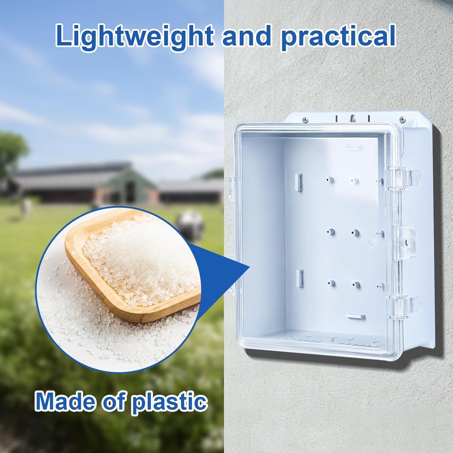 Carcasa impermeable para valla eléctrica con cable de valla eléctrica (200 metros), 6 hebras de acero inoxidable para una conductividad confiable y resistencia al óxido, para exteriores