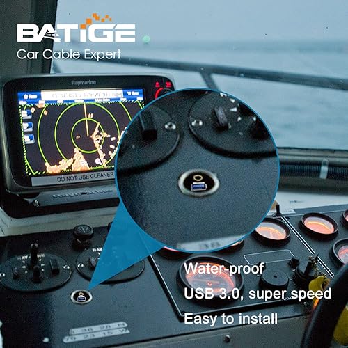 Miniatura 7 de BATIGE Cable USB 3.0 y 0.138 in para montaje en automóvil de 0.138 in + USB 3.0 AUX Panel de tablero de extensión impermeable para automóvil, barco