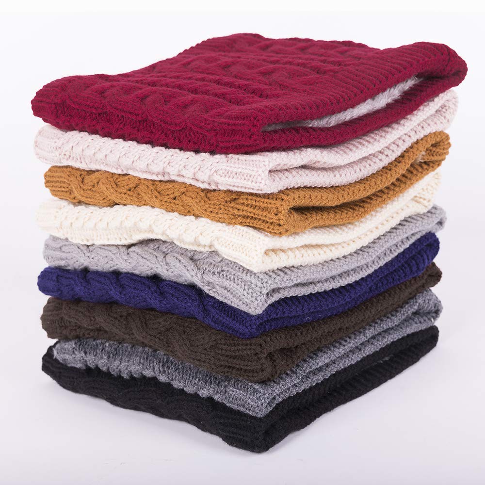 JFAN Sciarpa Circolare Scaldacollo a Maglia Spessa Foderata in Morbido Pile a Doppio Strato Invernale