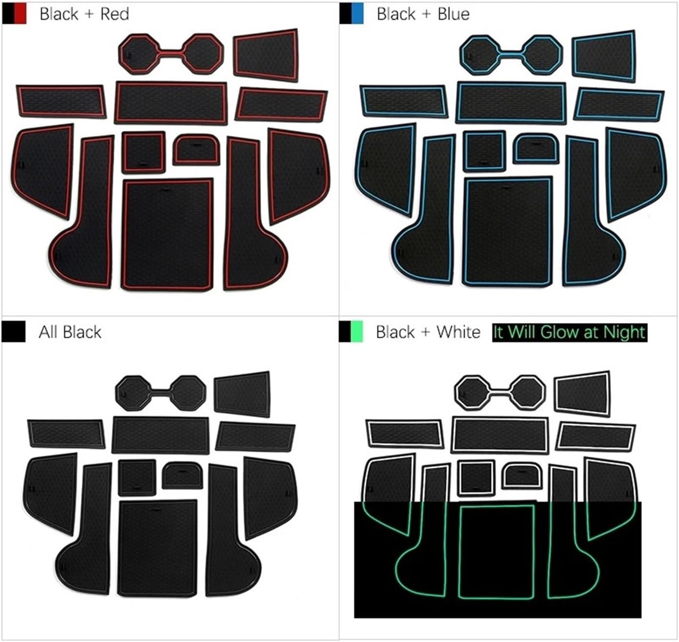 Anti-Slip Rubber Door Groove Mat Cushion Compatible with VW VW Polo MK6 AW 2018 2019 2020 Phone Gate Slot Car Accessories Stickers(Blue)