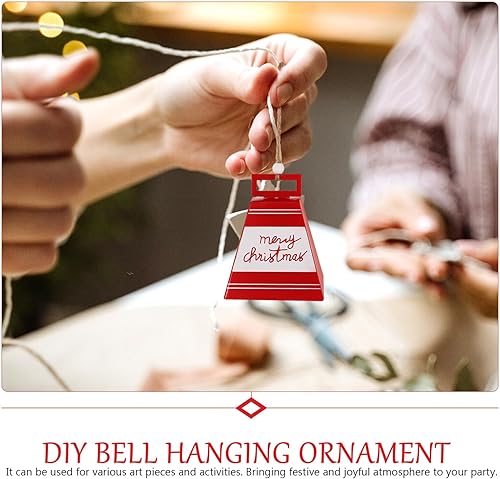 Miniatura 7 de EXCEART Campanas de viento, manualidades de Navidad, campanas de árbol de Navidad, delicadas campanas de Navidad, adorno de campana pequeña,