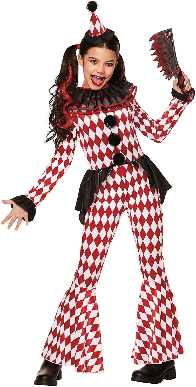 Spirit Halloween Kids Red Carnival Clown Unitard Costume