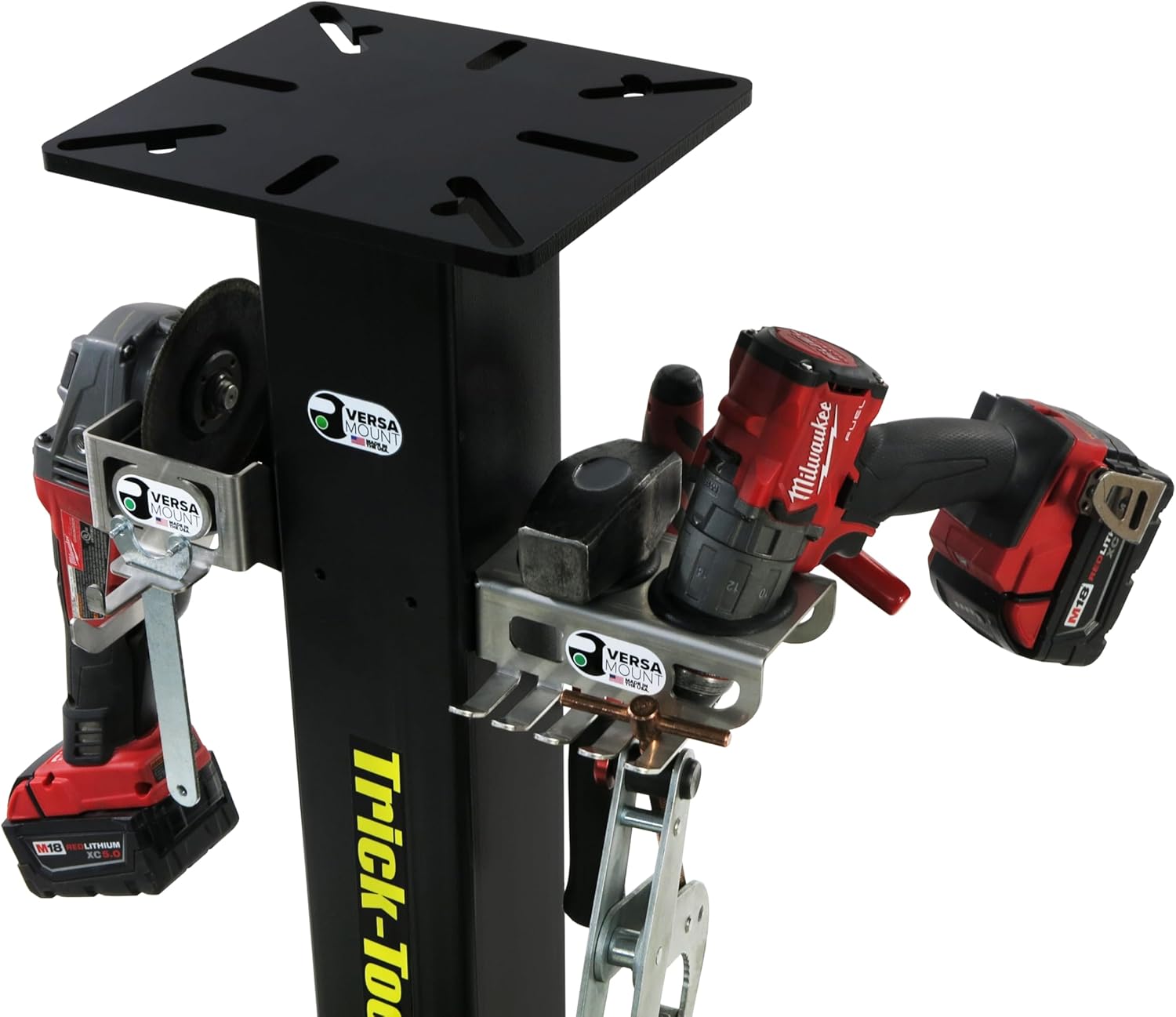 Trick-Tools Versa-Mount Heavy-Duty Vise and Bench Grinder Stand with Accessory Hangers, Made in the USA