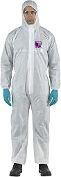Ansell AlphaTec Bodysuit, Disposable Work Overall with Hood, Chemical Protection, Industrial Safety Workwear, Men Women (1 Unit)