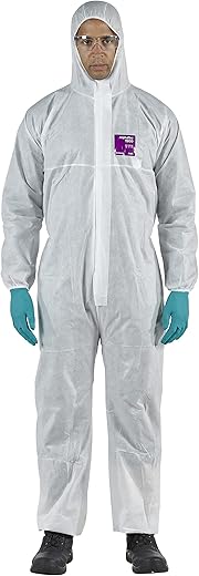 Ansell AlphaTec Disposable Work Coverall, Chemical, DIY and Mechanical Protection, Men Women (1 pc)