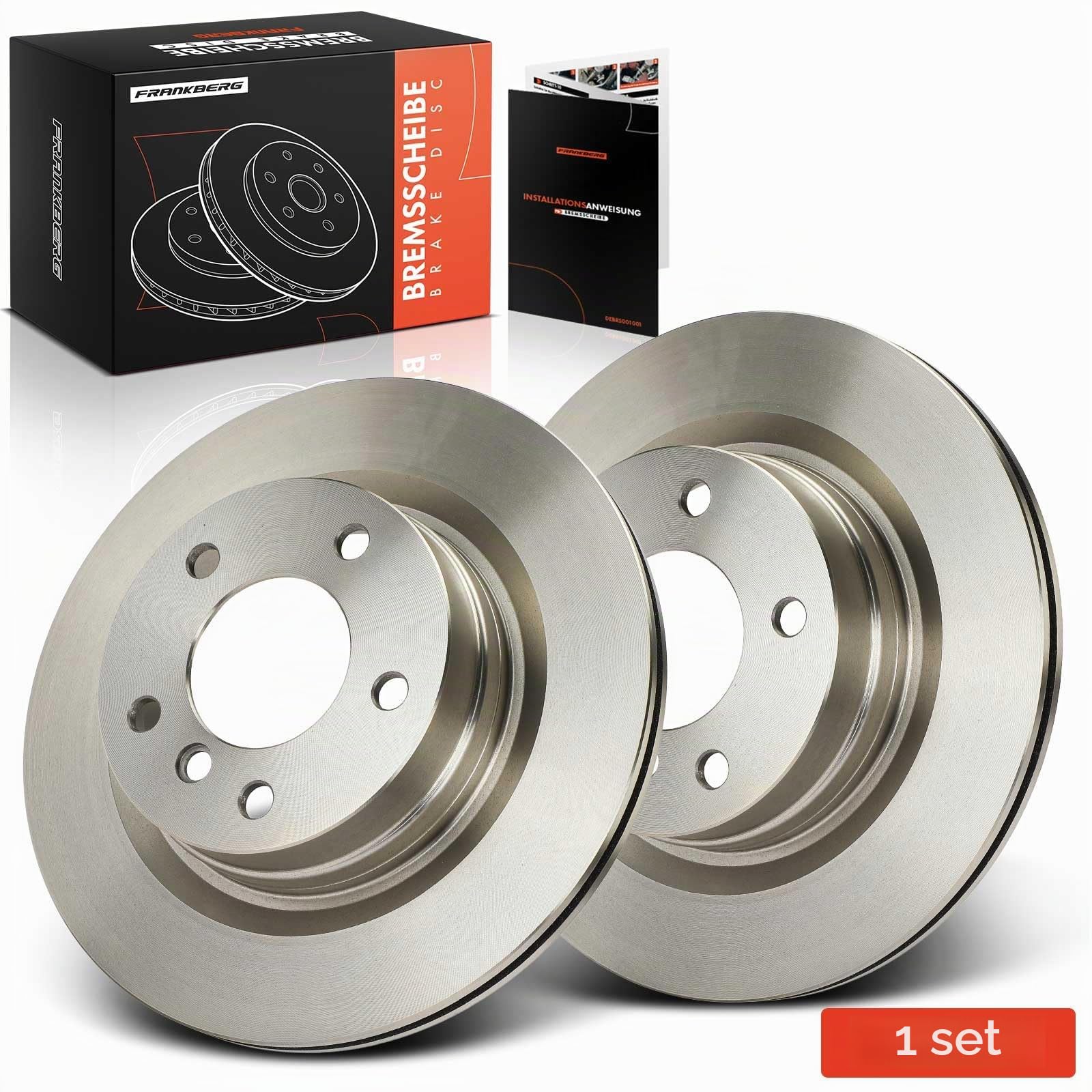 Frankberg Set di dischi freno incl. 2x Dischi Freno Posteriore Pieno Diametro300mm Compatibile con Serie 3 Touring E91 Serie 3 Touring F31 Serie 1 F20 Serie 1 E87 Replace# 34216855007,34216764651