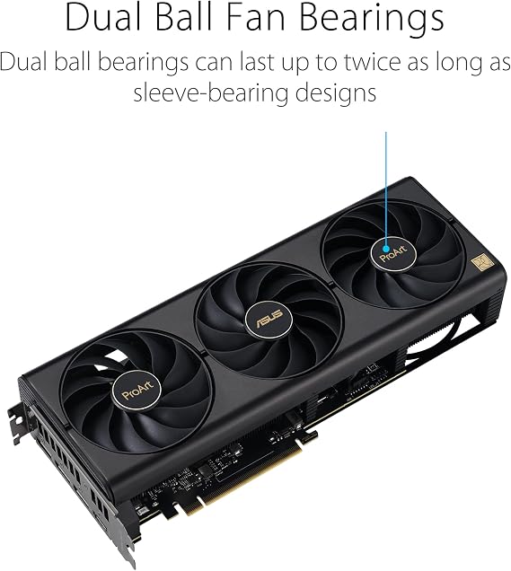 ASUS ProArt GeForce RTX 4080 Super OC Edition 16GB GDDR6X Gaming Graphics Card (NVIDIA GeForce RTX4080 DLSS 3, PCIe 4.0, 1x HDMI 2.1a, 3X DisplayPort 1.4a, PROART-RTX4080S-O16G)