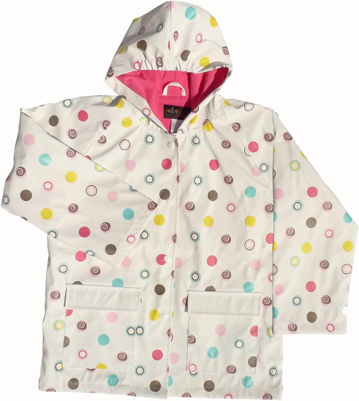 Foxfire Kid's Girls White Polka Dot Raincoat