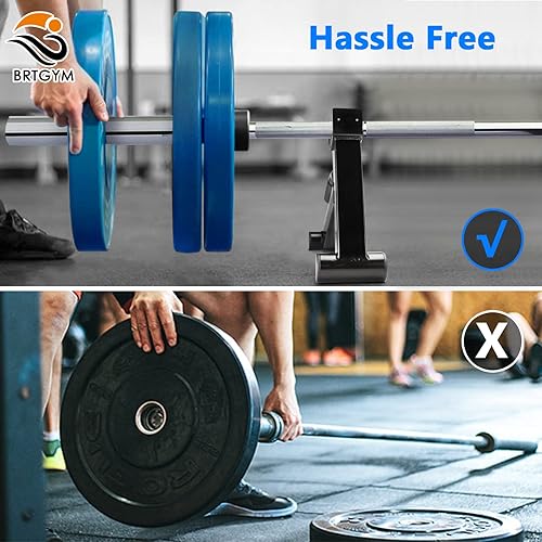 Miniatura 5 de BRTGYM Deadlift Jack - Soporte de barra de acero al carbono, carga y descarga fácilmente placas de barra de 600 libras para ejercicio de peso