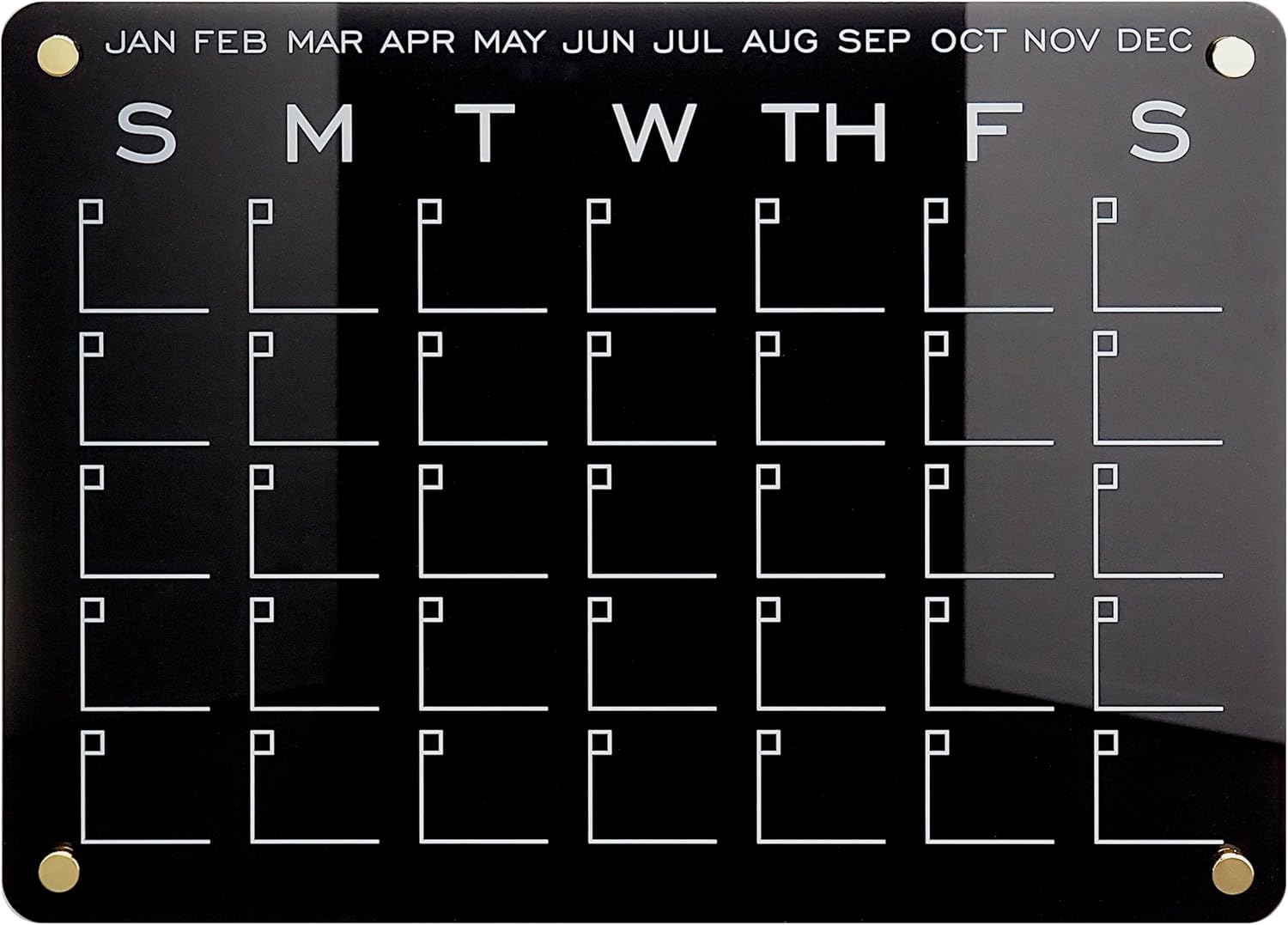 Elegant 14"x10.5" Magnetic Calendar for Refrigerator with a Weekly Planner and Task Organizer with Habit Tracker, and Clear Acrylic Pen Holder (Black)