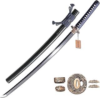 MURASAME Katana Sword 41" T10 Steel Clay Tempered Razor Sharp Blade Full Tang Handmade