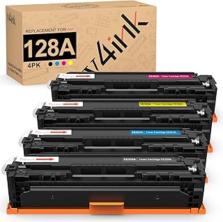 v4ink Remanufactured Toner Cartridge Replacement for HP 128A HP CE320A CE321A CE322A CE323A Canon 116 for use with HP Color Laserjet CP1525n CP1525nw CM1415fn CM1415fnw,Canon MF8080cw Printer,4 Pack