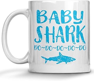 Baby Shark Mug, Shark Family Gifts, Birthday Gifts for Wife from Husband, Doo Doo Doo Birthday Halloween Christmas Thanksgiving Gifts Gag Gifts Tea Cup
