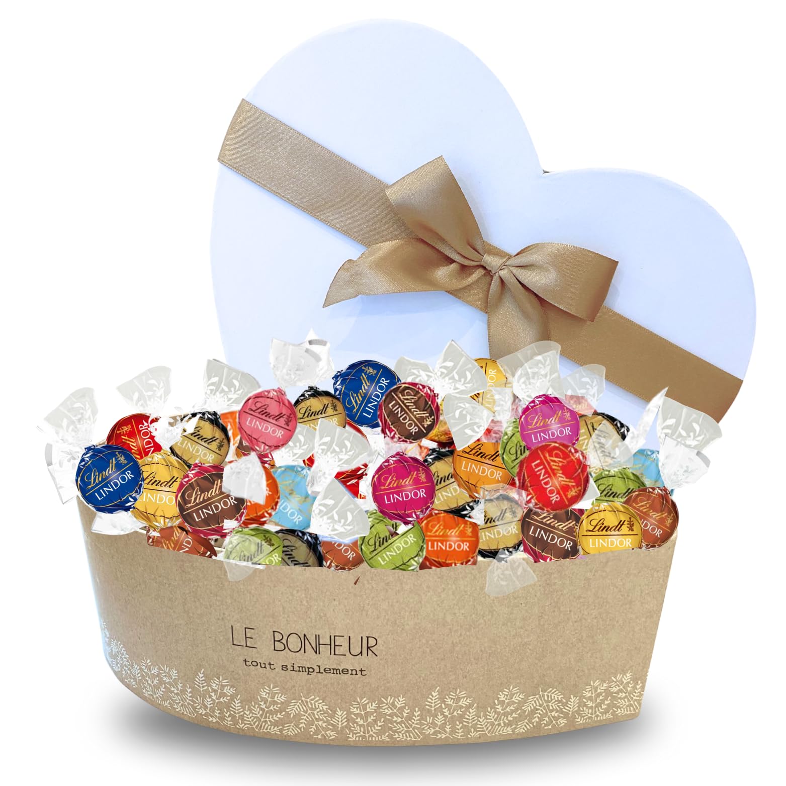 LINDT - Coffret Cœur de 50 Chocolats Lindor - Saint-Valentin | Saveurs Inédites dans un Coffret Original Prêt à Offrir pour la Saint Valentin, la Fête des Mères