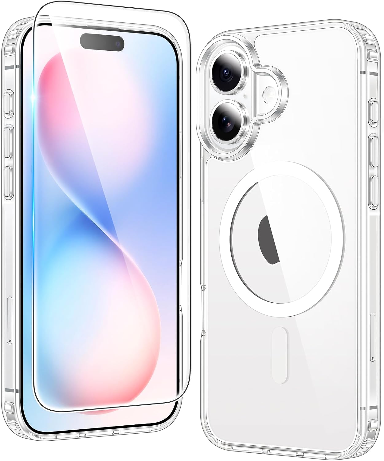 FNTCASE for iPhone 16 Plus Case: Clear Case Magnetic Military Grade ...