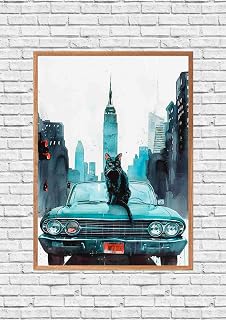 ZYANART Chartreux Cat Watercolor Funny Wall Art Decoration Posters Prints Size: 11.5x16.5 inch, 30x42 cm UNFRAMED (Chartreux Cat Billionaire 2)