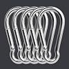 Badem10 Carabiner 6 MM Spring Hook Stainless Steel Lock Fishing Rod Mountaineering Camping Supplies Swing Key Hanger Lock 5PCS