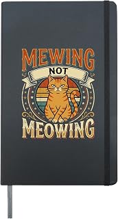 Mewing Not Meowing Viral Trending Memes ||- Hardcover Journal, Black