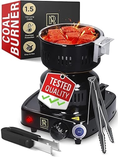Quemador de carbón  Estufa eléctrica multiusos aprobada para principiantes  Encendedores de carbón de coco con pinzas  Placa eléctrica de 450 W con