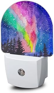 Northern Lights Night Light, Winter Forest Night Lights Plug Into Wall Light for Home Indoor Staircase Kitchen Corridor